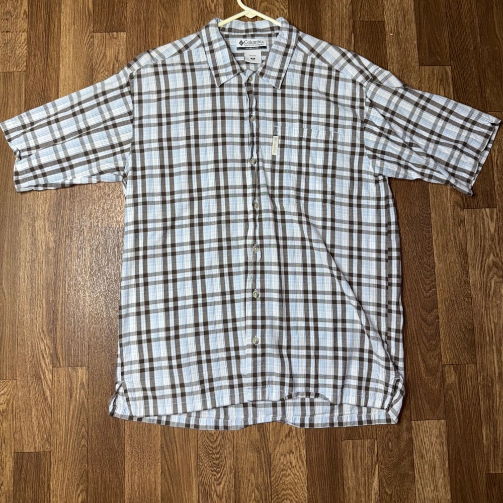 Columbia Sportswear Men's Plaid Short Sleeve Casual Button Down Shirt
